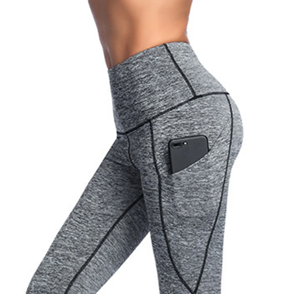 

Yoga Pants With Pockets Sportswear Workout Leggings Women High Waist Fitness Phone Pocket Clothing Running Elastic Gym Clothes