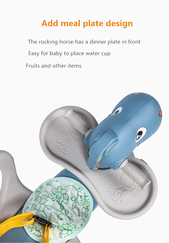 Детская музыкальная лошадка качалка пластиковое шарнирное колесо большая