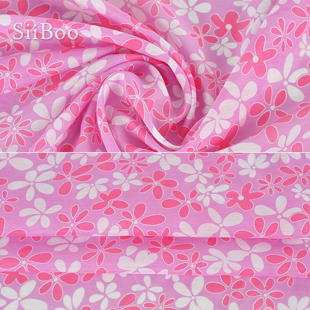 Хлопковая шелковая ткань Корейская с маленьким цветочным принтом зеленая синяя