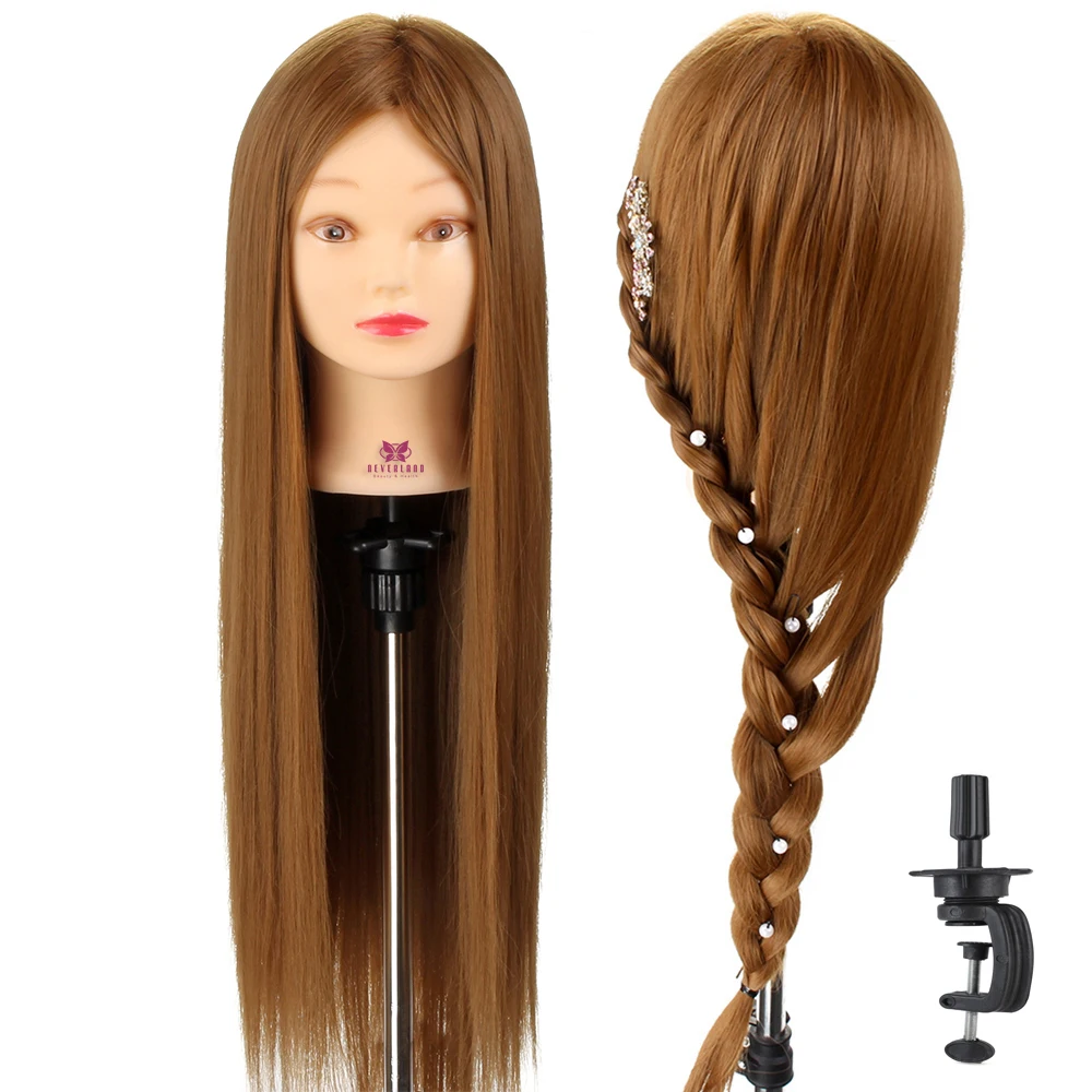 Голова манекен из коричневого волокна 26 '' тренировочная голова с держателем