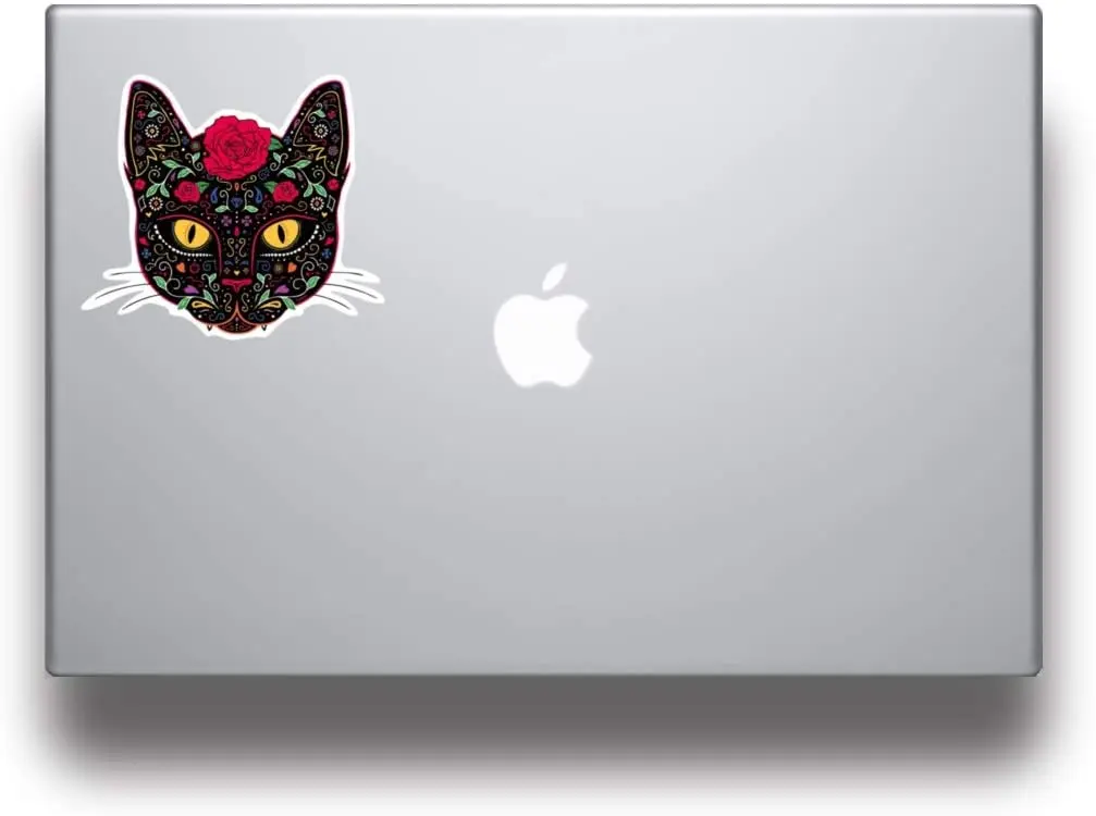 

Reflective Traders Sugar Skull for Vinyl Stickers for Water Bottles - Cat Car Color Sticker for Women Horror Decor Cat Car Decal
