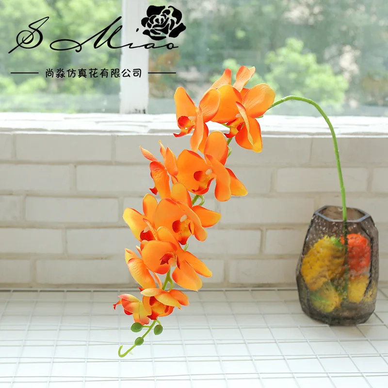 

Artificial Flower Heads Branch Home Decor Butterfly Orchids Fake Slik Wedding Party DIY Home Decoration