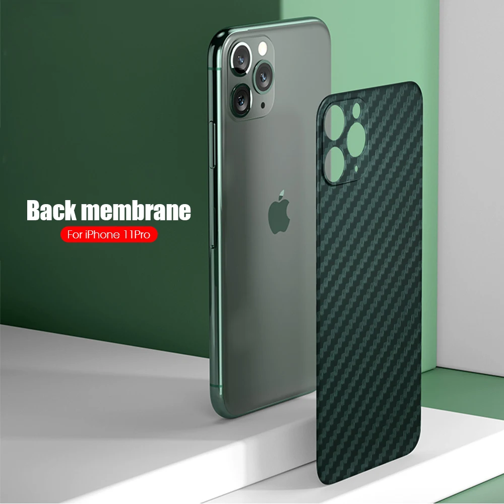 3D Carbon Fiber Film Back Stickers For iPhone 11 Pro Max iphone11 Luxury Color Skin Sticker iphone 11pro | Мобильные телефоны и