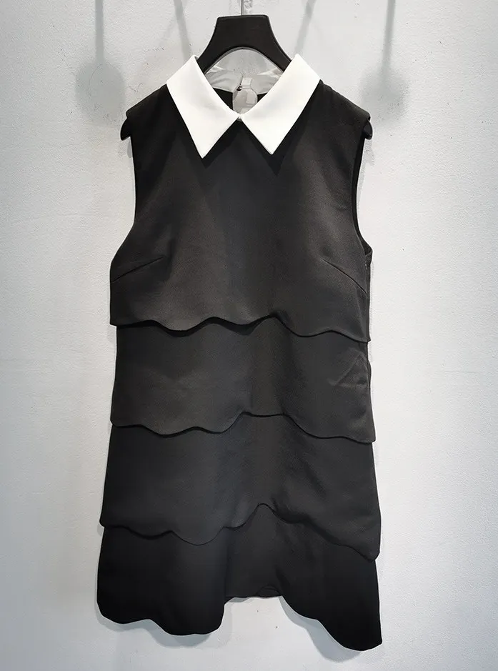 

2020 Autumn and Winter New Age Reduction Elegant Versatile Sleeveless Cascading Dress Women