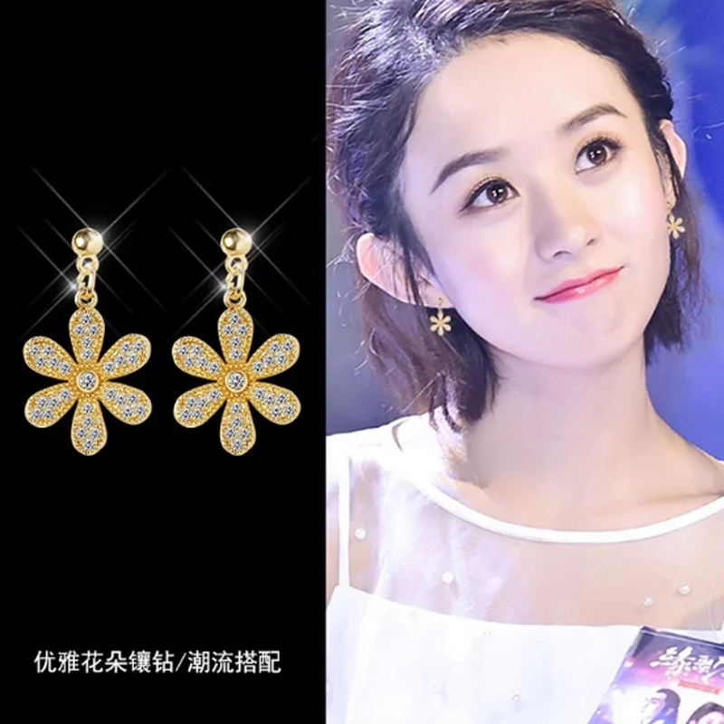 Серьги с лесными лепестками сетка со стразами красные серьги для студентов