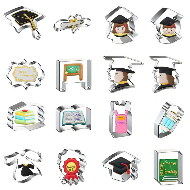 

Graduation season doctor's hat book Cake Decorating Fondant Cutters Tool Hot Selling,Cookie Biscuits Baking Molds para hornear