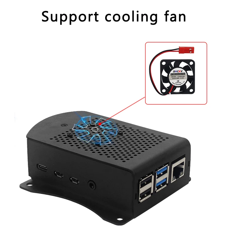 Raspberry Pi 4 Модель B алюминиевый чехол металлический корпус с подвесным кронштейном