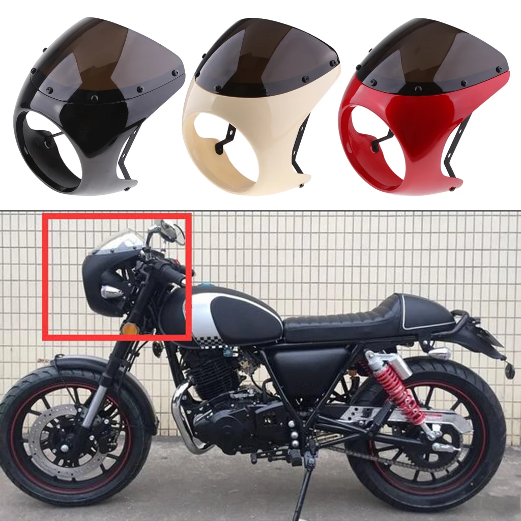 Ретро Кафе Racer Style 7 ''фара обтекатель руля универсальное лобовое стекло |