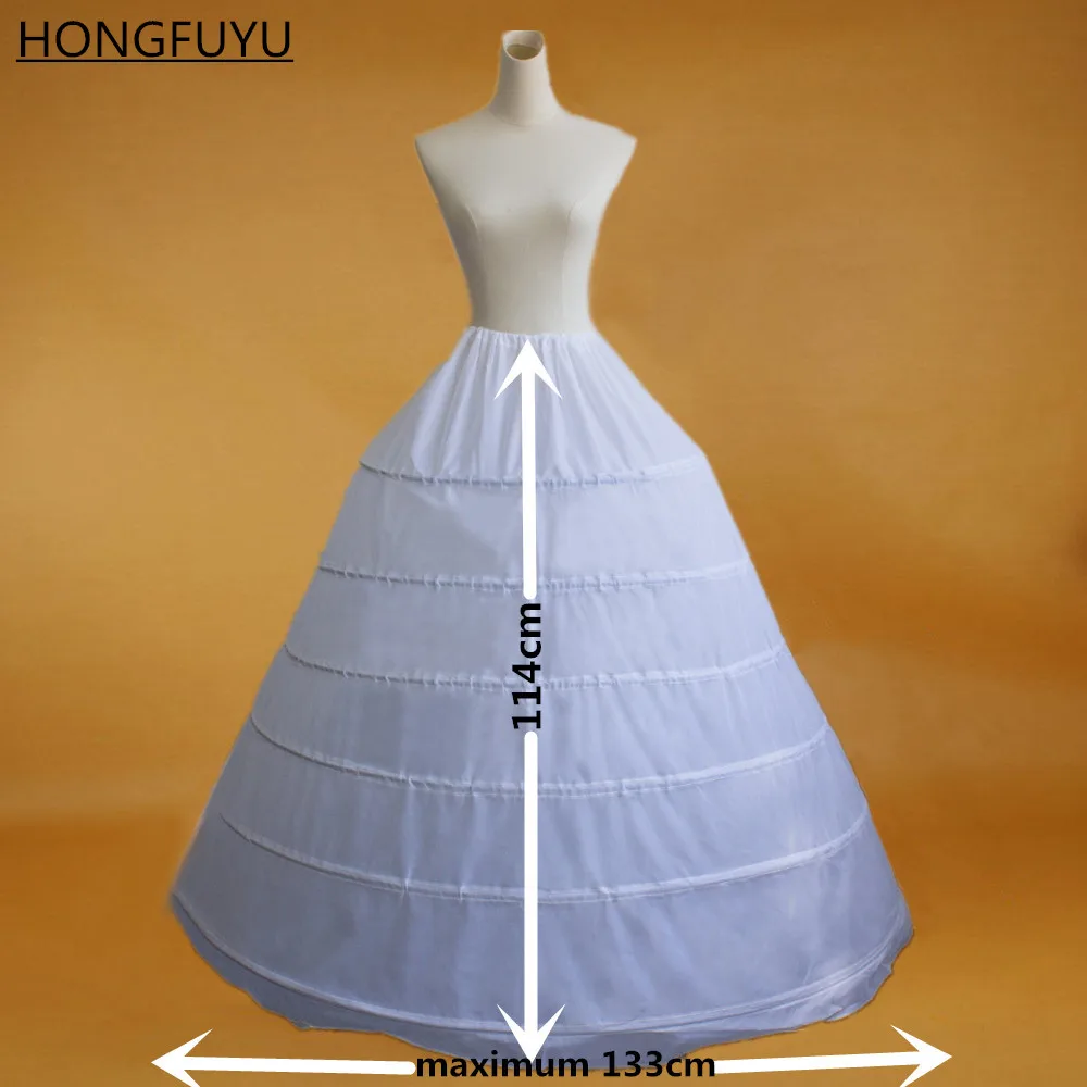 

HONGFUYU New 6 Hoops Petticoats Bustle for Ball Gown Wedding Dresses Underskirt Bridal Crinolines Party Accessories