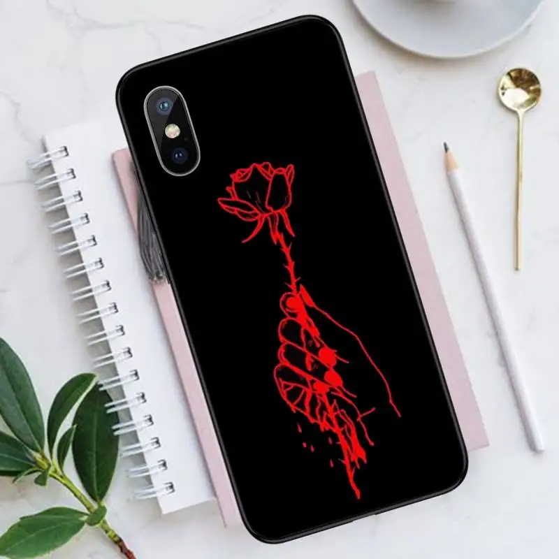 

Glowing rose in the dark flower Phone Case for iPhone 11 12 pro XS MAX 8 7 6 6S Plus X 5S SE 2020 XR shell funda