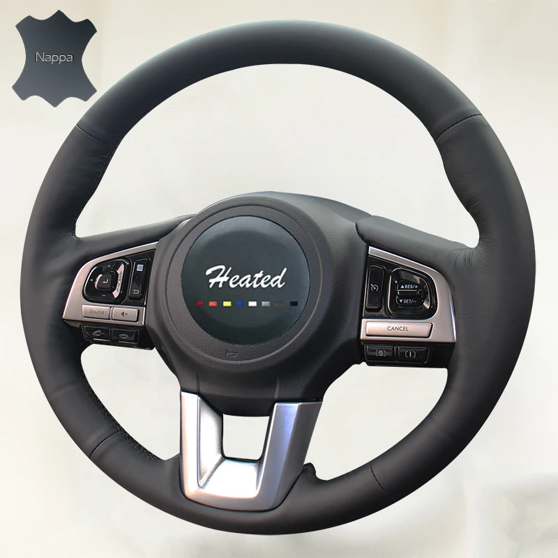 Мягкий дышащий чехол рулевого колеса автомобиля из Наппа для Subaru outback capa para volante
