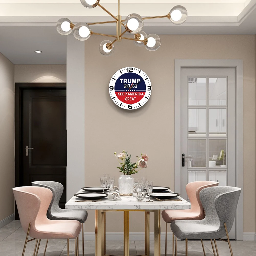 

Keep Great Chic Text Antique Wood Round Wall Clock Two Classic Digital Dials Comfortable Mute Rotation Stylish Home Decorations