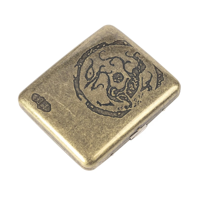 Ретро металлическая сигаретная чехол с подарочной коробкой Двусторонняя