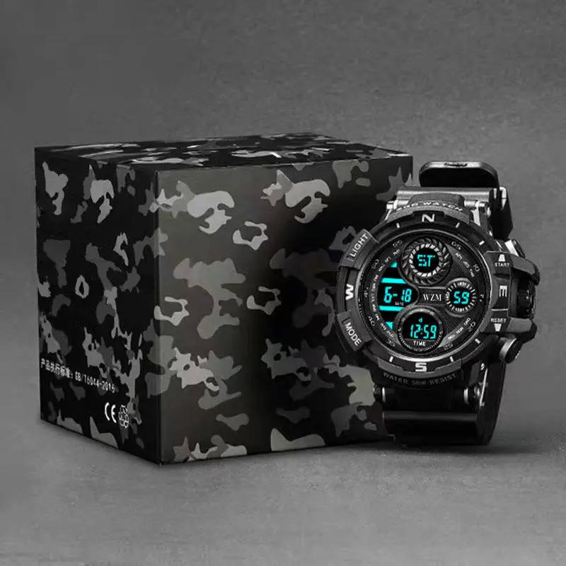 

Men's High-End Handsome Student Korean-Style Waterproof Luminous Junior High School Student Children's Black Technology