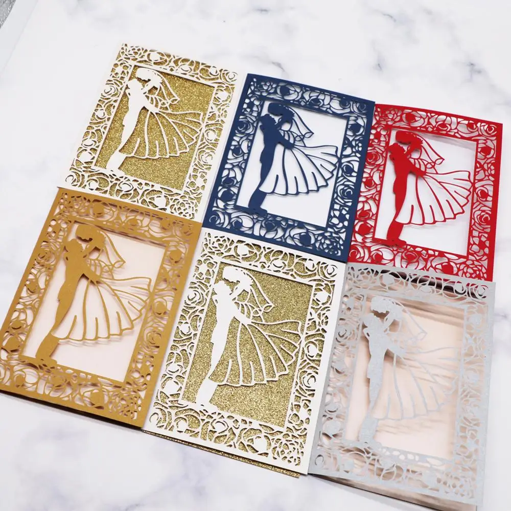 20 шт./лот китайские красные Пригласительные открытки для свадебной церемонии