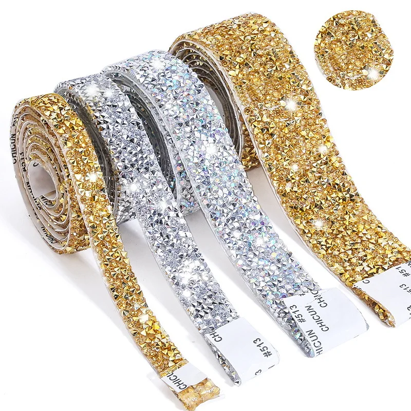 

1 Yard 10-30mm Width Glitter Plated Resin Diamonds Belt Sparky Adesive Drill Strip Nail Art Cell Phone Daily DIY Decorations Set