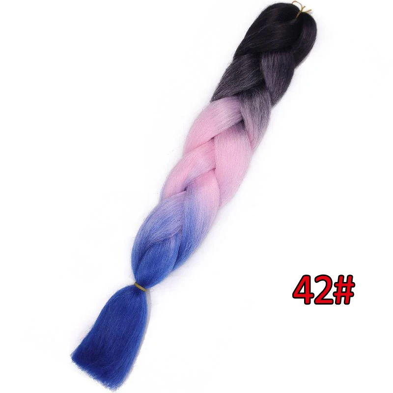 #6 Энергичные огромные косички волосы Омбре вязанные крючком косички синтетические волосы для наращивания яки косички волосы блонд красный розовый - Цвет: #6