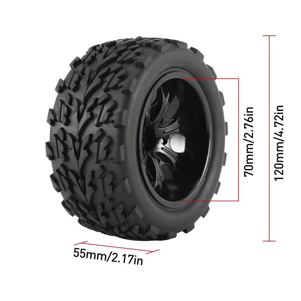 

4Pcs Off-road Wheel Rim And Tires For 1/10 Monster Truck Racing RC Car Accessories Excellent Workmanship
