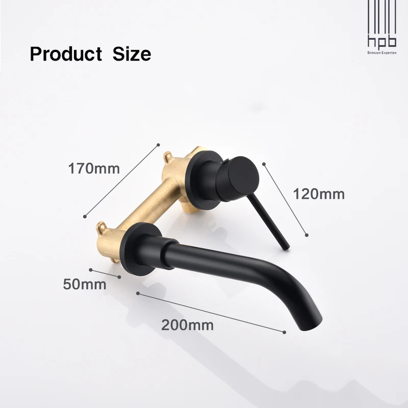 HPB ванная комната настенный выход с одной ручкой кран для раковины и грубый