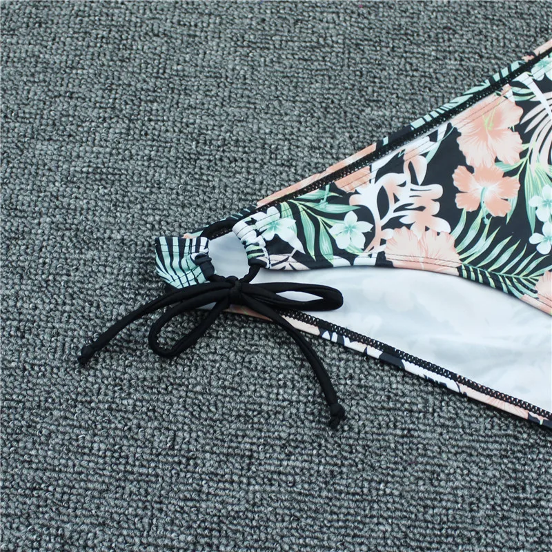 

Hirigin 2020 New Halter Flower Printed Women Bikini Set Sexy Bandage Swimwear Push Up Padded Summer Bathing Suit Beach Swimsuit