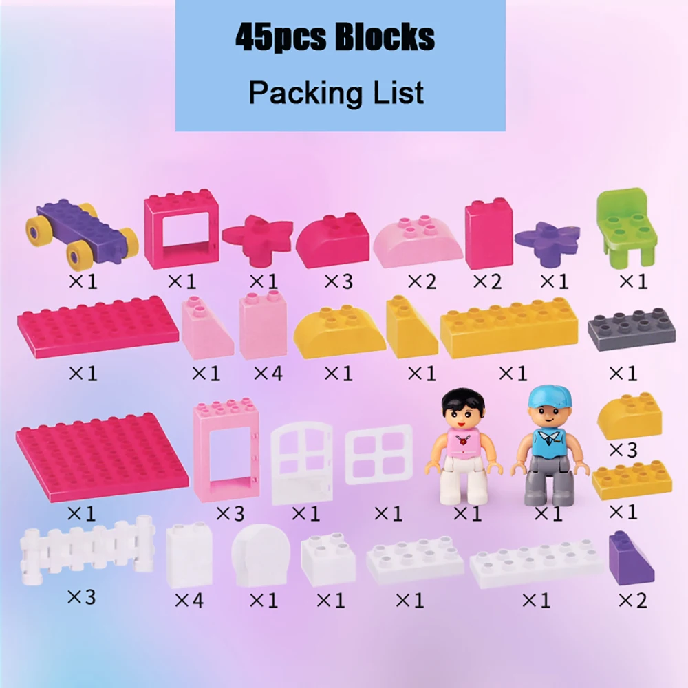 Duplo блоки 45 шт большие строительные игрушки для малышей подарок мой город большой