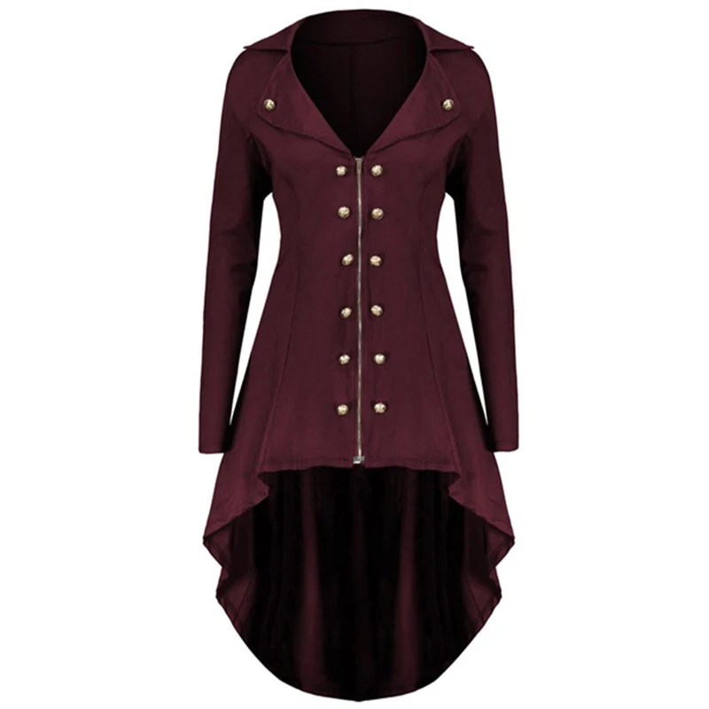 Фото CALOFE 2020 Autumn Winter New Arrival Women Vintage Steampunk Victorian Swallow Tail Long Coat Jacket Thin Outwear S-3XL Женская CALOFE 2020 Autumn Winter New Arrival Women Vintage Steampunk Victorian Swallow Tail Long Coat Jacket Thin Outwear S-3XL Женская