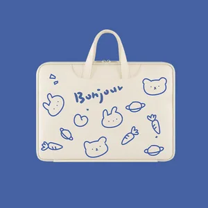 laptop bag 13 14 15 16 inch waterproof notebook bag sleeve for macbook case air pro huawei cute cartoon handbag for women girl free global shipping