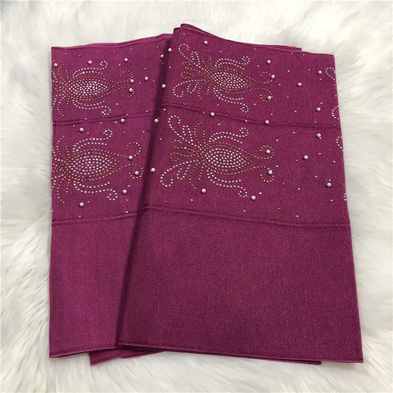 Африканский gele головной убор aso oke головной убор с бисером нигерийские Стразы gele головной убор мода для вечерние 2 шт./лот-AH30 - Цвет: 21