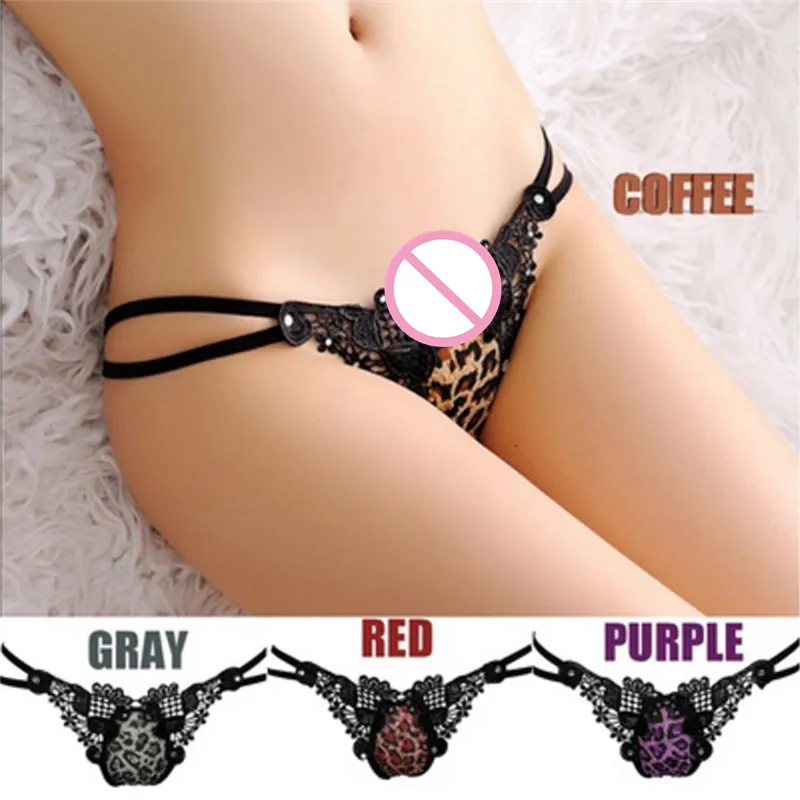 

Модные женские трусы, сексуальное леопардовое кружевное стринги, нижнее белье, открытая промежность, стринги, 4 цвета