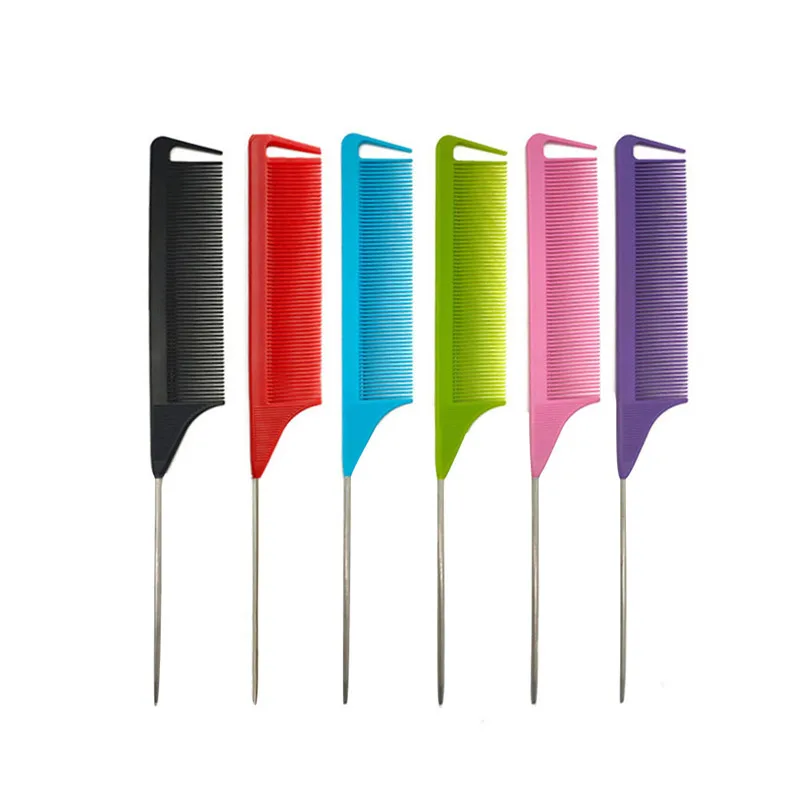Модная черная Расческа с тонкими зубьями металлическая шпилька Антистатическая
