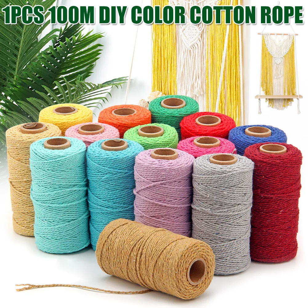 

2mm Colorful Anti-Fading Cotton Rope DIY Decorative Wrapping Accessory Hand Tools Macrame Accessories cuerda плетеный шнур