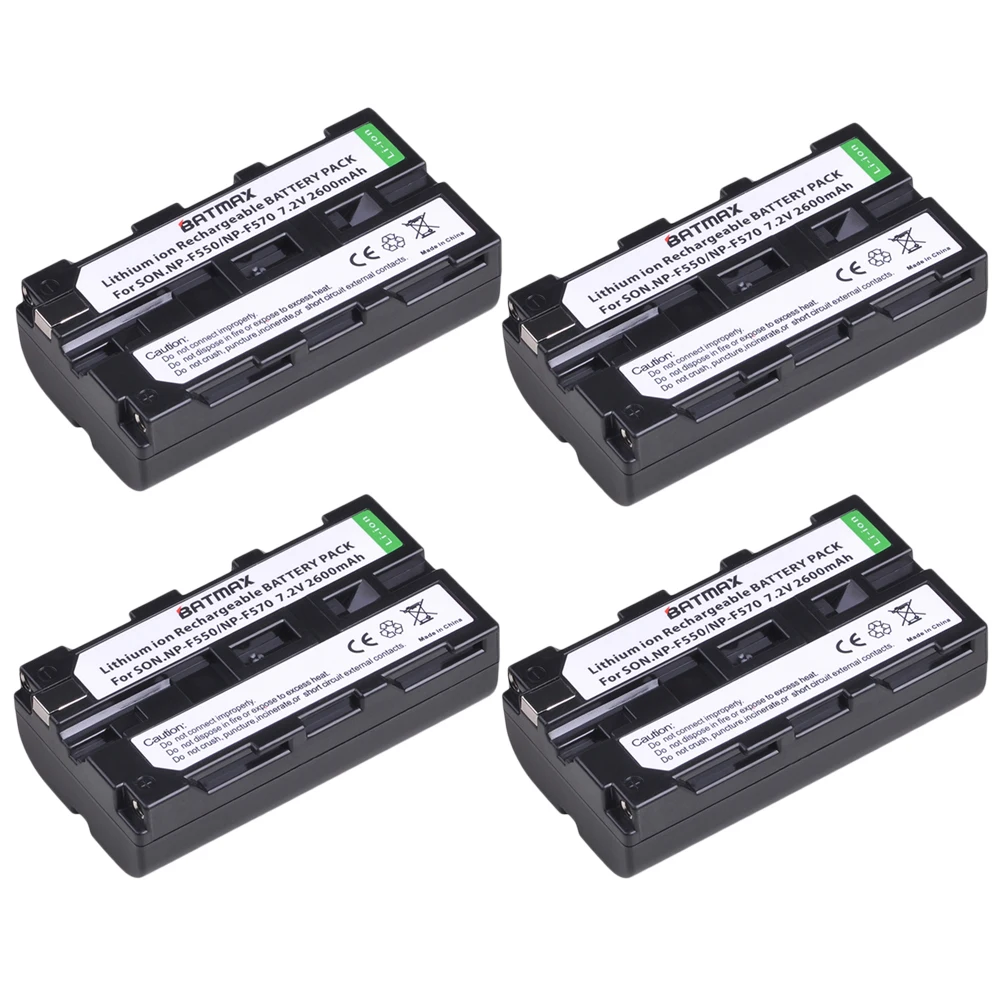 4Pcs 1 шт. NP-F550 NP F550 NPF550 Перезаряжаемые литий-ионная аккумуляторная батарея(2600 мАч) для sony NP-F330 NP-F530 NP-F570 NP-F730 NP-F750 Hi-8 - Цвет: 4Pcs