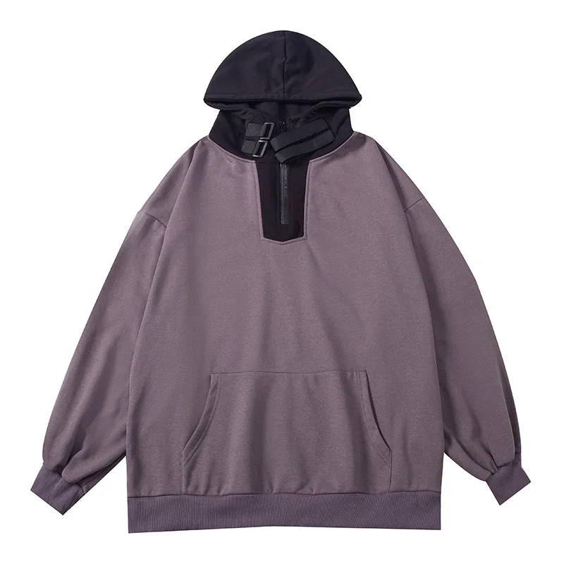 

Men High Street Hoodies 2022 Spring Mens Hip Hop Hooded Sweatshirt Young Male Fashion Patchwork Hoodie Pullovers S-XXL