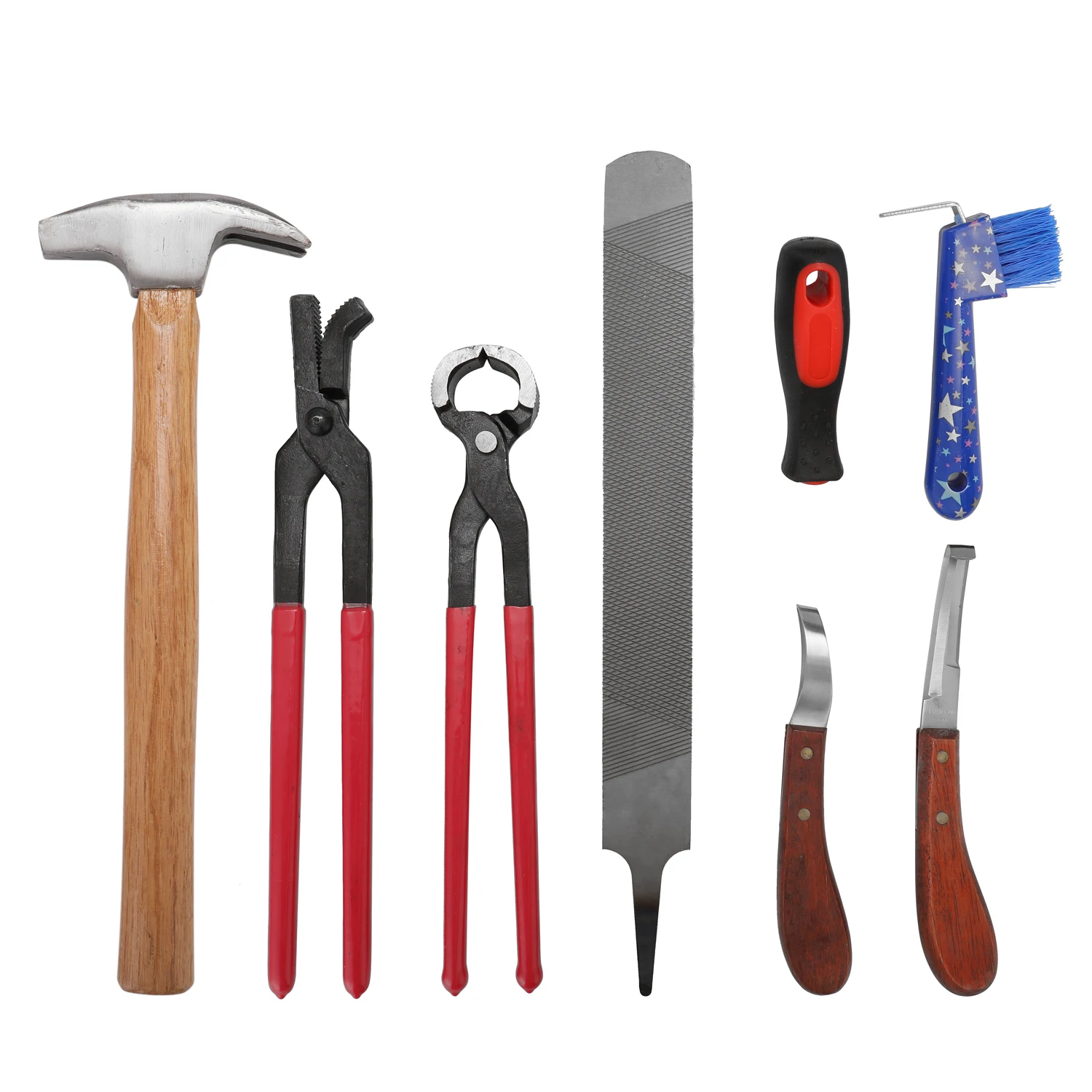 8PCS Horse Farrier Hoof Nipper Trim Shoeing File Rasp Handle Hoof Cutter Tool Horse Manicure Care Set