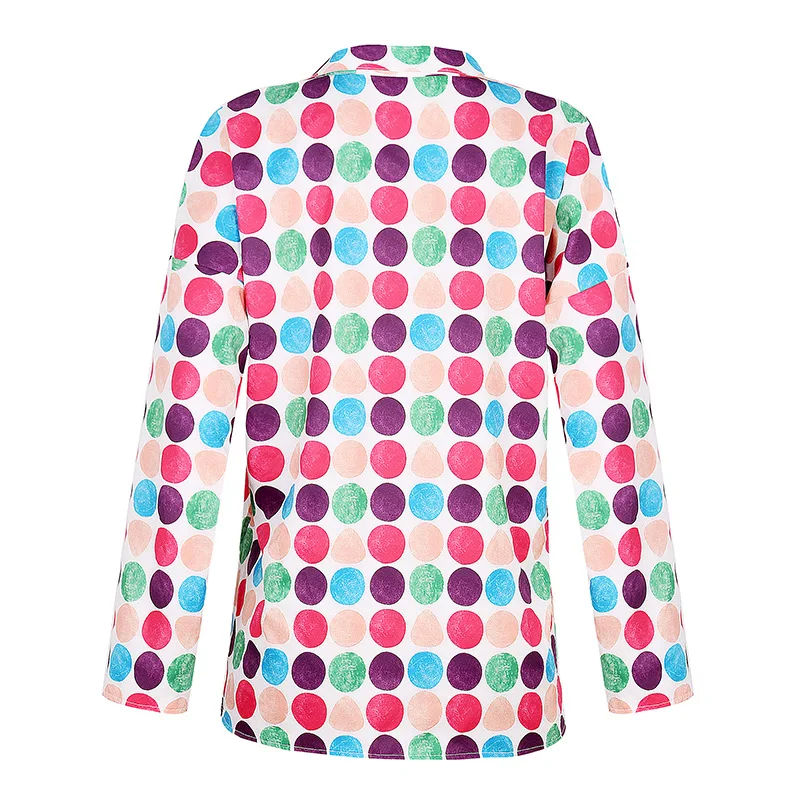 

Summer Women's Loose Lapel Long Sleeve Printed Shirt Top Casual Summer Ladies Fashion Shirt