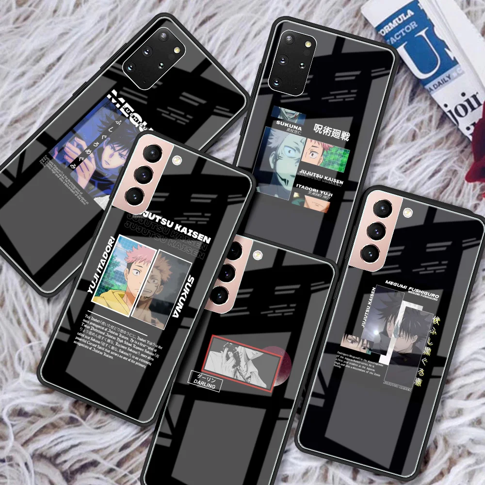 

Tempered Glass Case For Samsung Galaxy S21 Ultra S20 FE S10 Note 10 20 Lite 9 S9 S8 Plus S10e Phone Cover Jujutsu Kaisen Anime