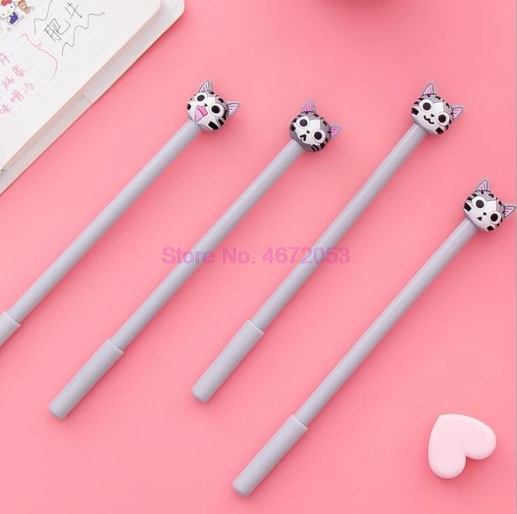 500 шт./лот 0 5 мм новое прибытие милый сыр кошка гелевая чернильная ручка рекламный