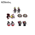 2021 Счастливого Хэллоуина художественные серьги-гвоздики из акриловой смолы с мультяшным рисунком Лидии, эпоксидные ушные украшения для девочек