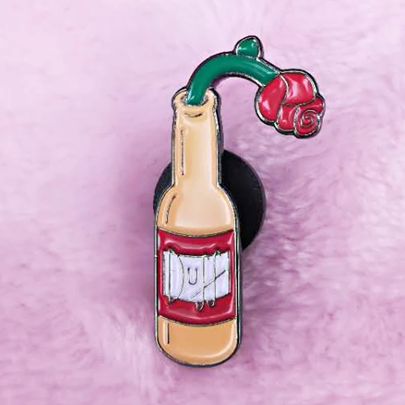 Duff пиво Роза пин борьба Барни против алкоголизма значок мультфильм ювелирные