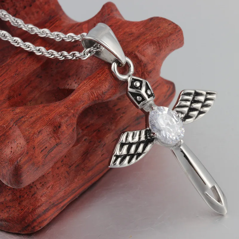 

FXM stainless steel necklace hot sell popular single women 33mm angel USA lover gift women jewelry