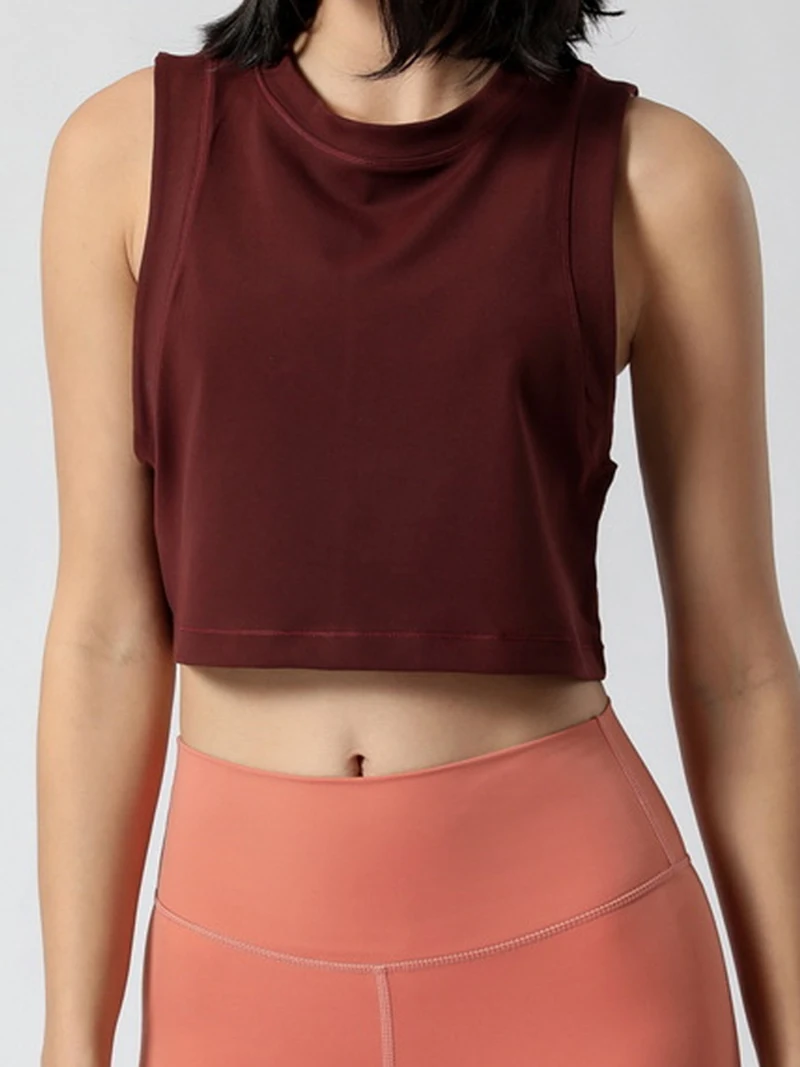 

Women's nylon spandex sports vest loose pullover yoga fitness vest running top S9K0972