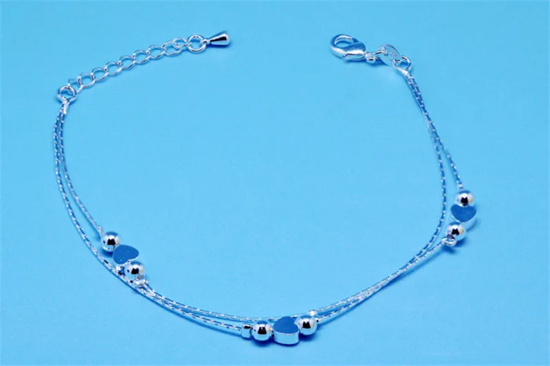 Классические браслеты с сердцем серебряные ювелирные изделия женские модные из