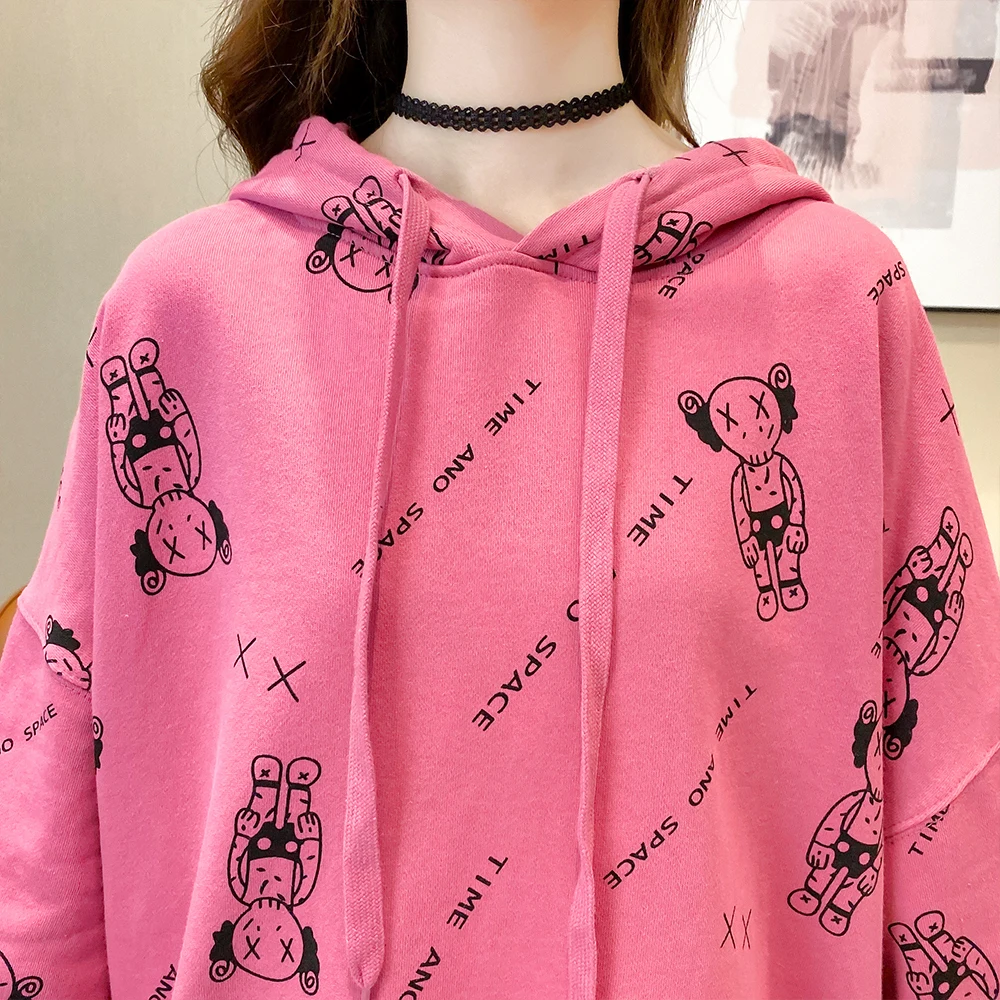 

2021 Spring Autumn Kawaii Oversized Hoodies Women Long Sleeve Pullover Female Sweatshirt Women With Hood Sweat Tops Polerones