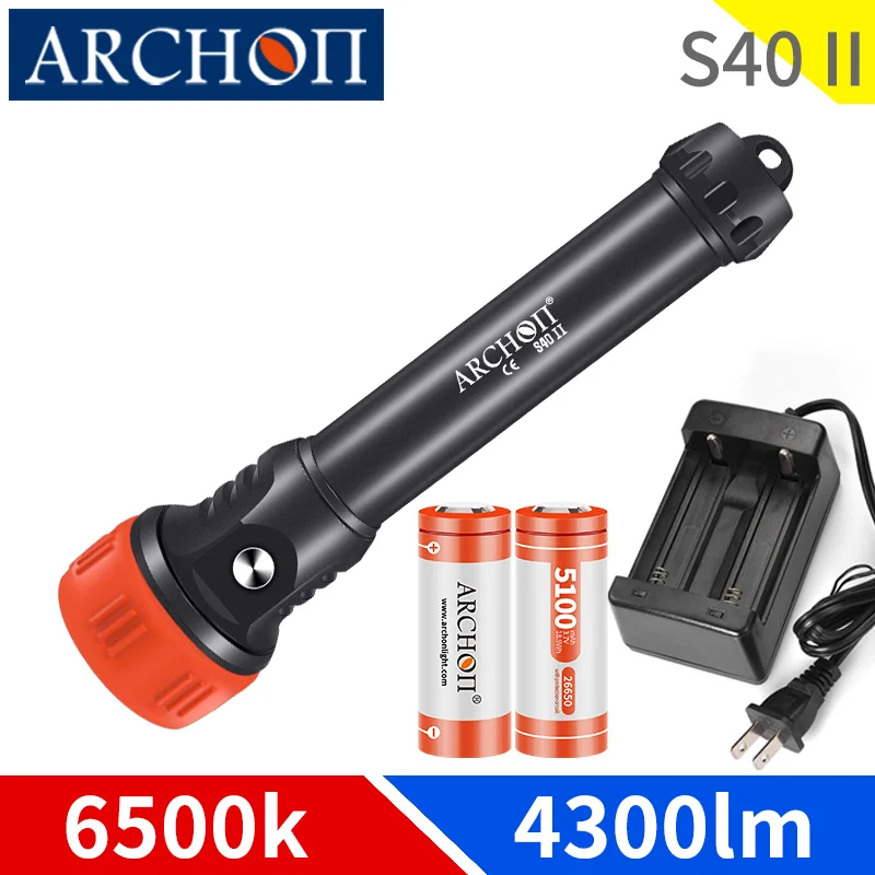 S40 II 4300lm diving flashlight Replaceable astigmatism diving photoraphy lighting Underwater 100m dive torch HD video fill lamp