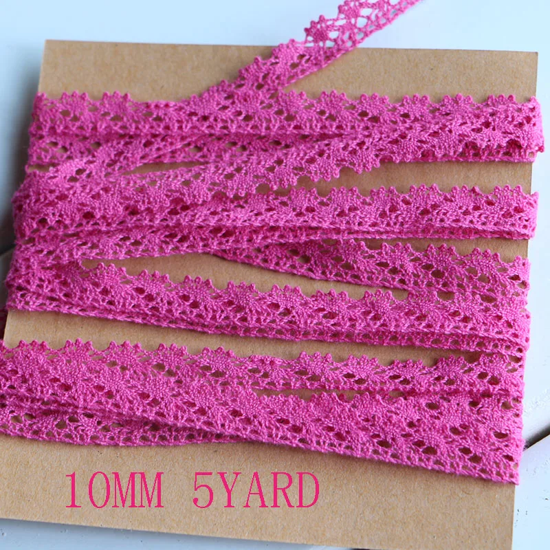 (5 ярдов/рулон) Белый Бежевый хлопок вышитый кружевной ленты сетки ткань отделка