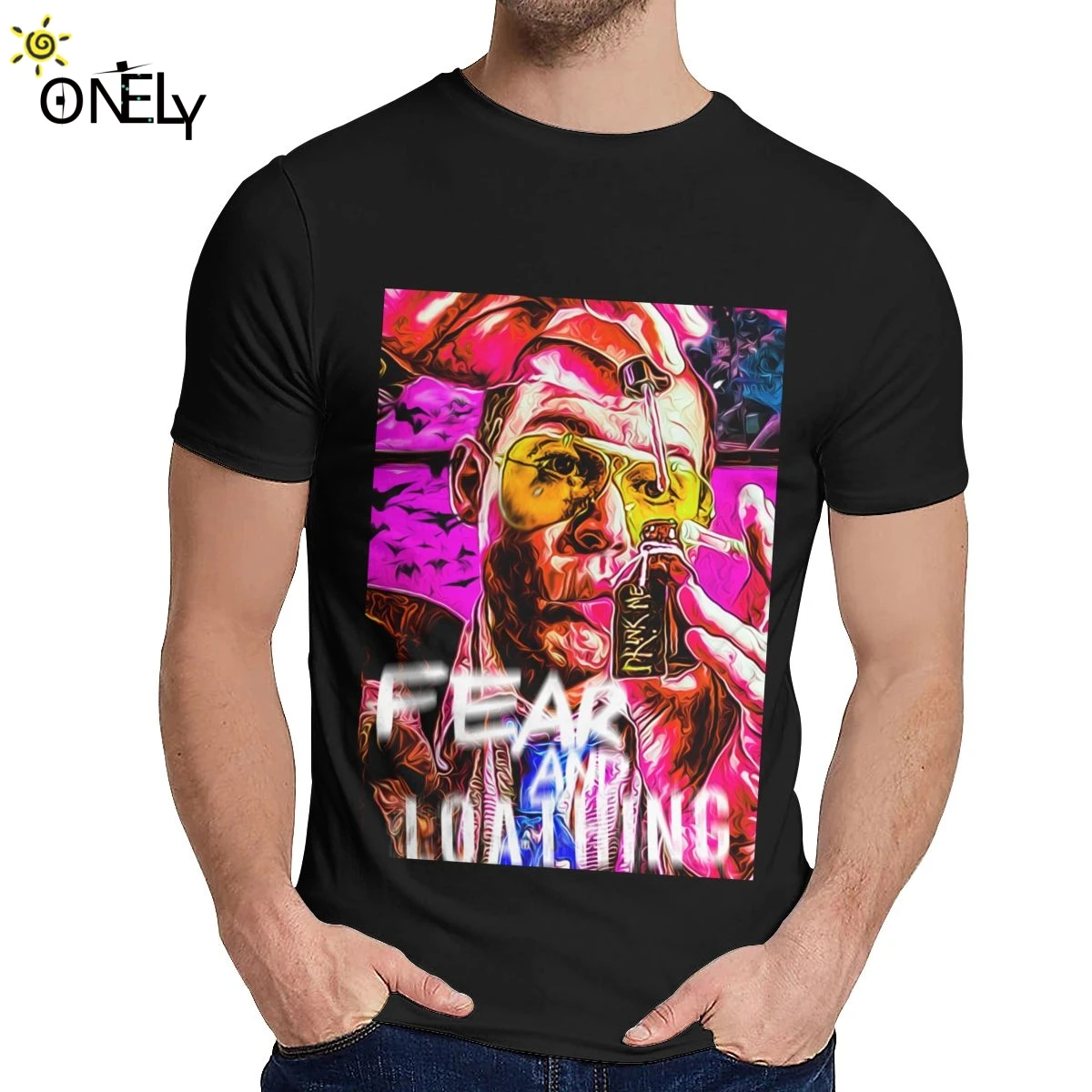 Мужская винтажная футболка из натурального хлопка страх и ненависть в Лас-Вегасе