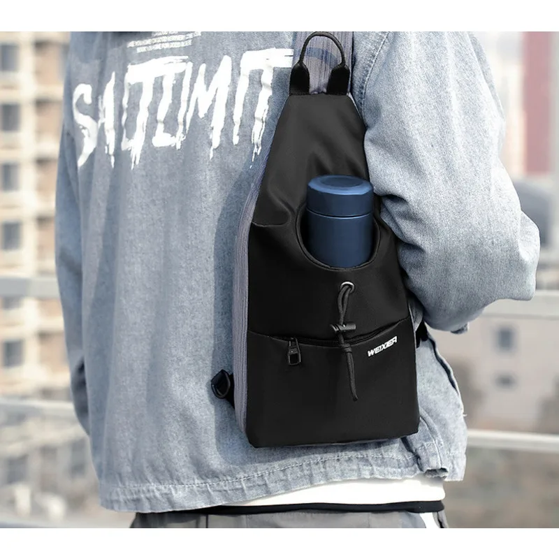 

Men's Chest Bag New Men's Single Shoulder Bags Water Cup Wear Resistant And Widened Shoulder Strap Sports Bag Style Chest Bags