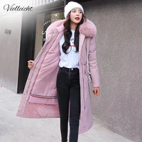 vielleicht warm removable fur liner long hooded parkas jacket coat fashion winter jacket women casual thick winter coat women