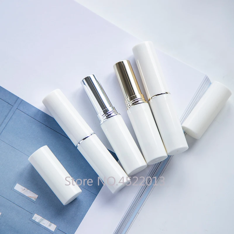 

10/30/50pcs White Gold Silver Round Direct Hot Filling Empty Lipstick Tube Lip Balm Container Lipstick Shell Packaging Homemade