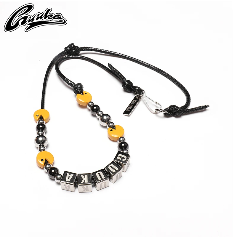 

Ожерелье с логотипом бренда GUUKA, мужское ожерелье с сеткой в стиле хип-хоп, подвеска в стиле хип-хоп